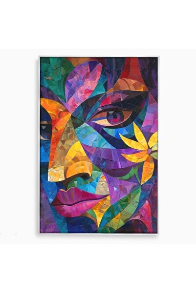 Luxcanva Tablou Canvas Chip in Vitralii 40x60 cm cu Rama Argintiu Chip in Vit...