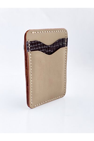 LUNA LUSTER Handmade Genuine Leather Card Holder Snake Patterned Slim Wallet ...