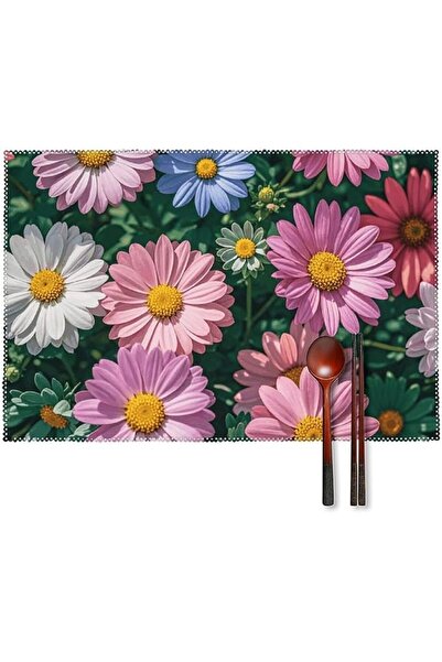 GENERAL Placemats, Plant Floral Flowers Place Mats Set of 4, Dining Table Non...