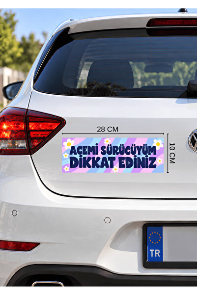 Genel Markalar **28x10 cm Acemi Sürücüyüm Manyetik Araç Yazısı – Acemi Sürücü...