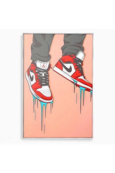 Luxcanva Tablou Canvas Jordan On My Feet 40x60 cm cu Rama Argintiu Jordan On ...