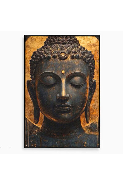 Luxcanva Tablou Canvas Energie si Liniste 40x60 cm cu Rama Negru Buddha Zen L...