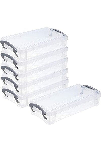 GENERAL SUMTree 6pcs Plastic Pencil Boxes Stackable Storage Box Desk Organize...