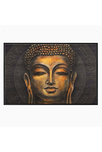 Luxcanva Tablou Canvas Traieste Zen 70x50 cm cu Rama Negru Buddha Zen Templu