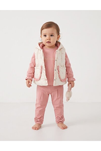 MiniKids Compleu cu vesta, Im Just a Girl, cu roz