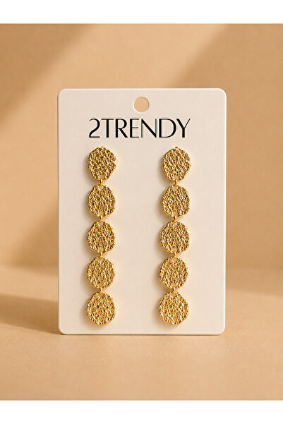 2TRENDY Long Gold Drop Earrings