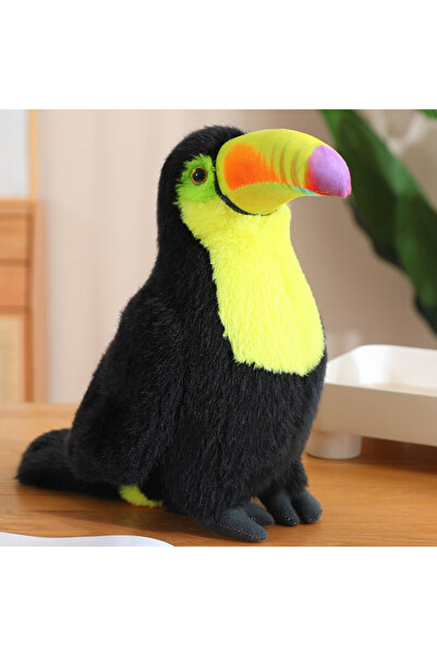 LEAN Jucărie de pluș Pasăre Tucan, Mascotă, Jucărie moale, Galbenă, 35cm