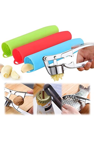 Generic 4 pieces set Silicone garlic peeler 4 in 1 Stainless steel Garlic pre...
