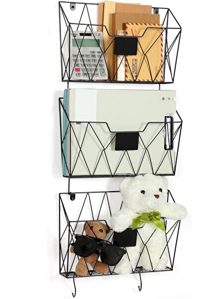 OYEAL Hanging Wall File Holder Wall Mount Metal Wall File Organizer 3 Pockets...