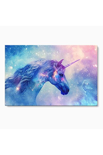 Luxcanva Tablou Canvas Unicornul din Galaxie 100x70 cm pe Sasiu Lemn Unicornu...