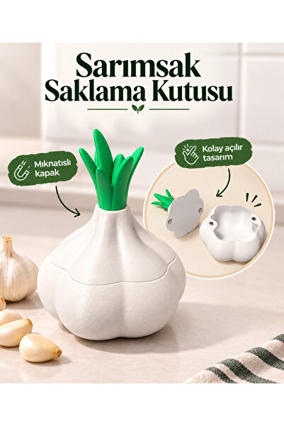 Pocket People - Mıknatıslı Sarımsak Saklama Kutusu Sarımsaklık Mutfak Organiz...