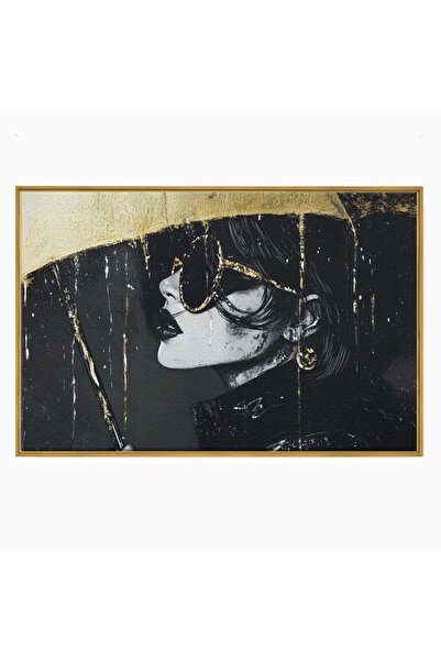 Luxcanva Tablou Canvas Glamour In Ploaie 120x80 cm cu Rama Auriu Glamour In P...