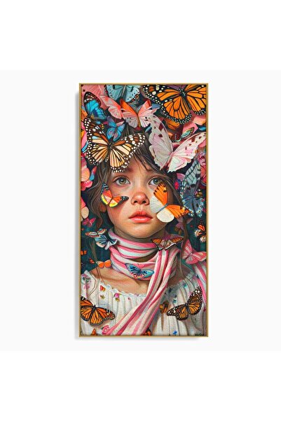 Luxcanva Tablou Canvas Copilarie in Zbor 60x120 cm cu Rama Auriu Copilarie in...