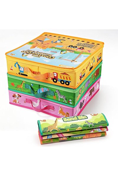 GENERAL Billeeit 3 Pack Sand Box Sensory Bins with Zipper Lid & Carry Handle