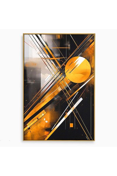 Luxcanva Tablou Canvas Impactul Viitorului 40x60 cm cu Rama Auriu Impactul Vi...
