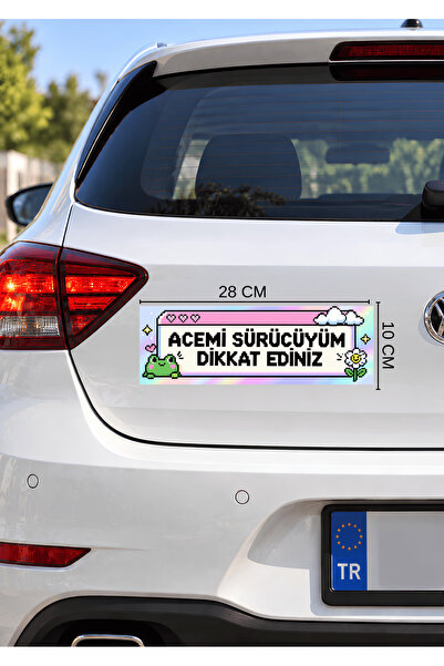 Genel Markalar **28x10 cm Acemi Sürücüyüm Manyetik Araç Yazısı – Acemi Sürücü...
