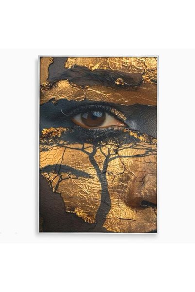 Luxcanva Tablou Canvas Ochii Pamantului 40x60 cm cu Rama Argintiu Ochii Paman...