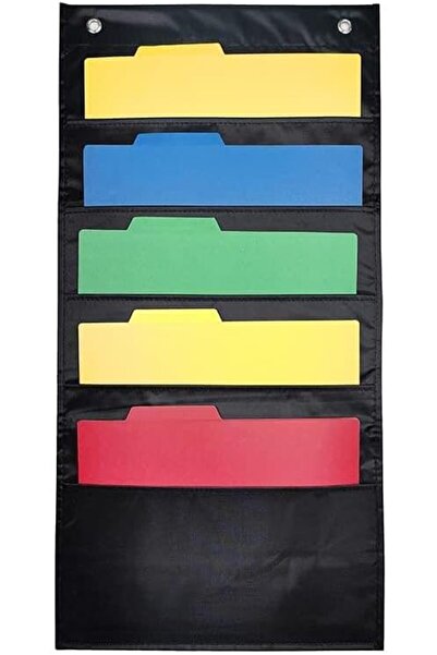 Domary Hanging Wall File Organizer with 5 Pockets and 14x28 Inch Size