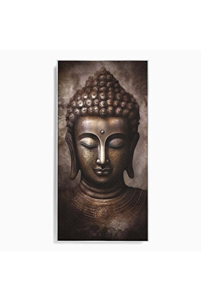 Luxcanva Tablou Canvas Esenta Pacii 50x100 cm cu Rama Argintiu Buddha Zen Med...