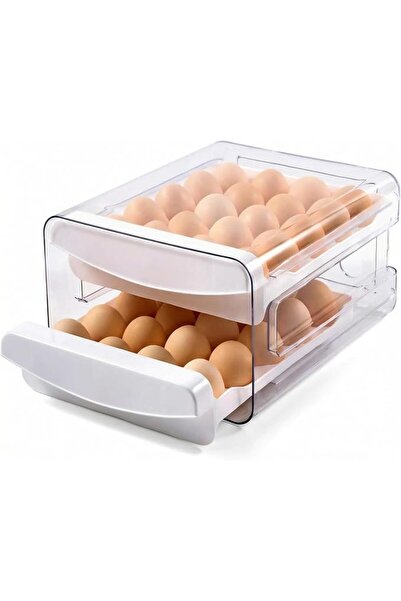 ALKAMİNA Kamei 40 Egg Holder Organizer for Refrigerator, Stackable Egg Dispen...