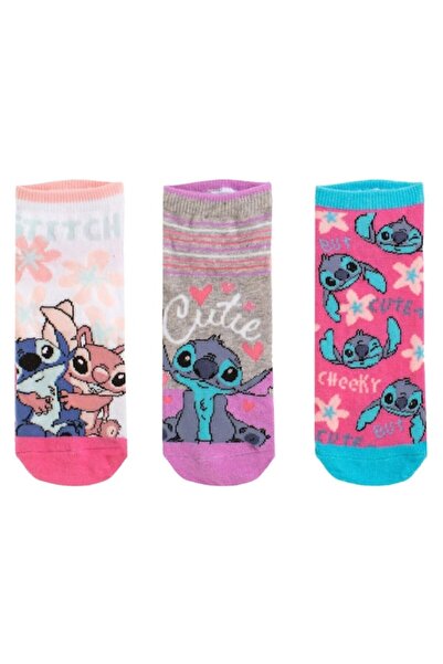 Stitch Șosete scurte albe, gri, roz pentru fete - 3 perechi 35-38