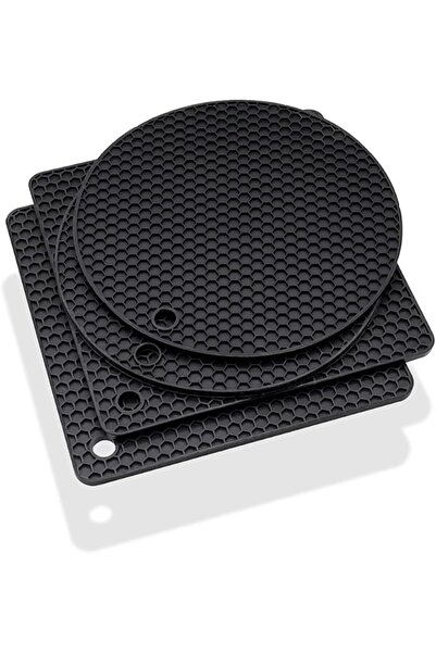 GENERAL Set of 4 Silicone Coasters, Heat Resistant Silicone Pot Coasters, Pot...