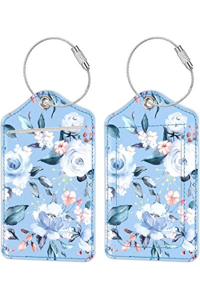 COCOFEZ Coco Rossi (Set of 2) Luggage Tag Leather Privacy Cover ID Label Card...