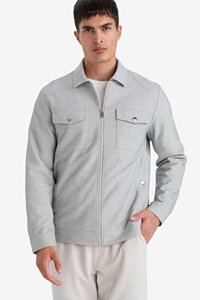 DeFacto Men's Coat D7533Ax/Gr221 Gray