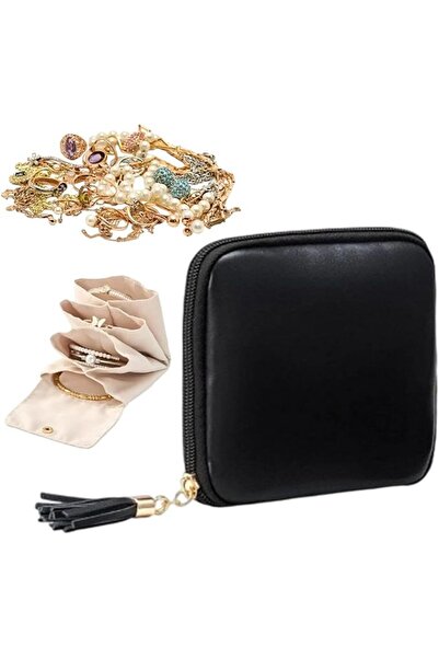 Generic Travel Jewelry Pouch Multi-Layered Soft Necklace Storage