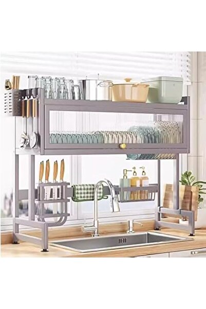 Generic 2 Tier Dish Drainer with Hanging Basket Large Capacity Kitchen Sink F...