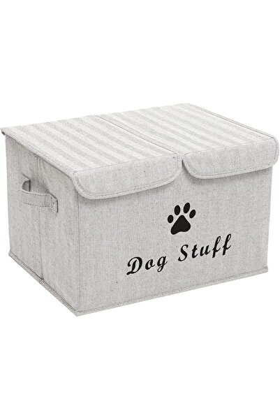 GENERAL Large Dog Toys Storage Box Canvas Storage Basket Bin Organizer with L...