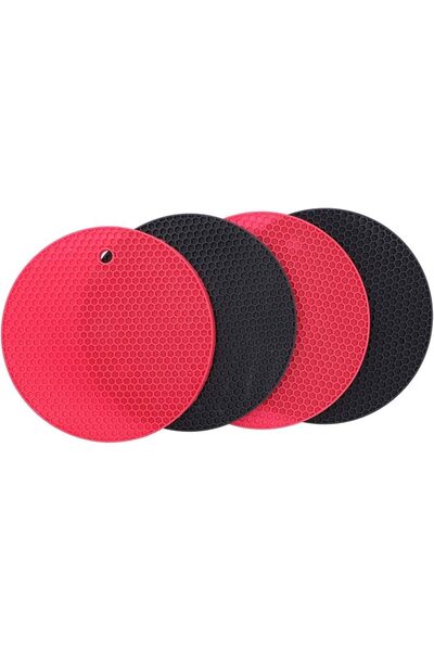 Eujgoov Heat Resistant Cup Coaster, Pot Holder Silicone Placemat 4PCS Silicon...