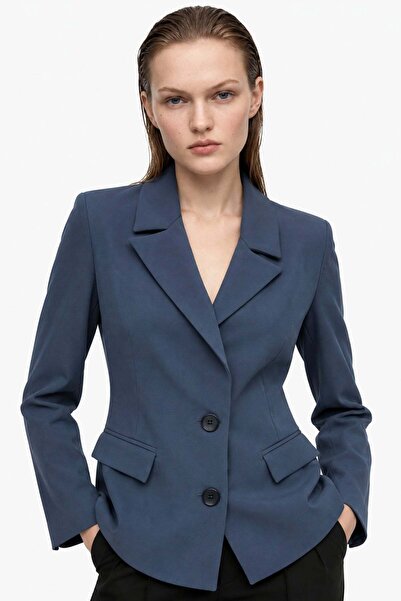 HAKKE Bele Oturan Dokuma Blazer CEKET