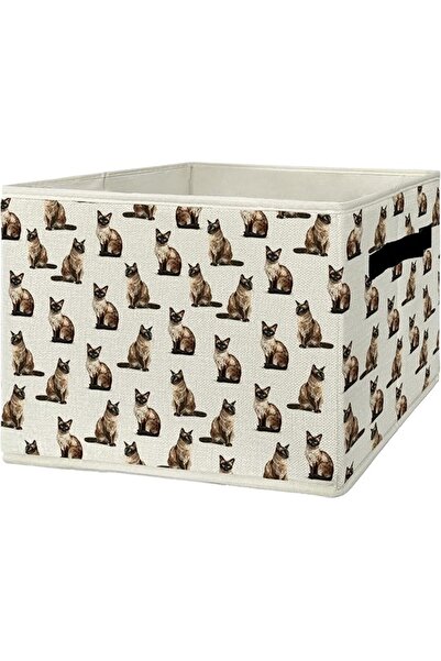 GENERAL Siamese Cat Gifts Storage Bins & Boxes with Handles, Cat Mom Lovers G...