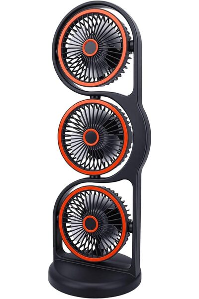 GENERAL Desk Fan, USB Rechargeable Portable 3 Head Fan with Multiple Speed Se...