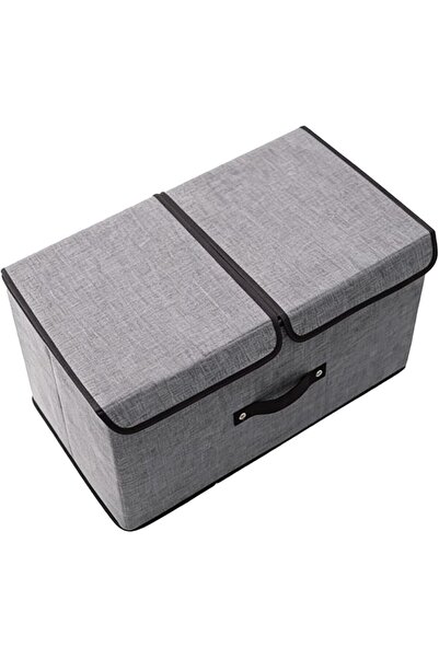 GENERAL Zerodis Fabric Storage Cube Grey Fabric Storage Box with Dual Lid and T