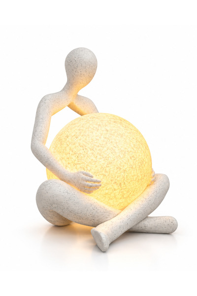 3dlink Lampă Decorativă Abstractă "Om cu Glob de Lumină" – Veioză Sculpturală...
