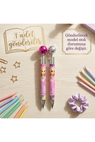 Barbie BakGelAl Extra Lisanslı Işıltılı Versatil Kalem – Dekoratif Küreli 1 Adet