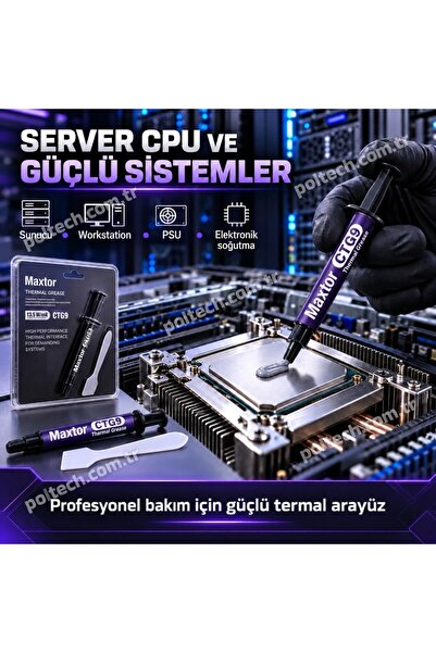 PrimeX Plus Maxtor CTG9C 4Gr 13.5 W/mK Yüksek Performanslı Termal Macun, CPU GPU İşlemci Ekran Kartı İçin, Intel AMD Ryzen NVIDIA Uyumlu Thermal Grease, Spatula ve Temizleme Mendilli