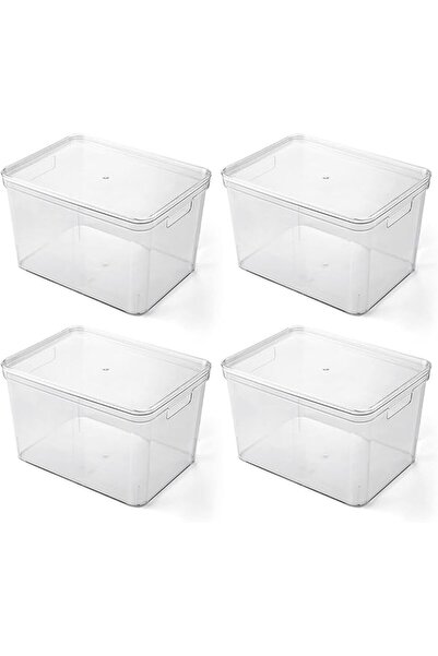 GENERAL Lorus Clear Plastic Storage Basket Refrigerator Organizer Bins Transp...