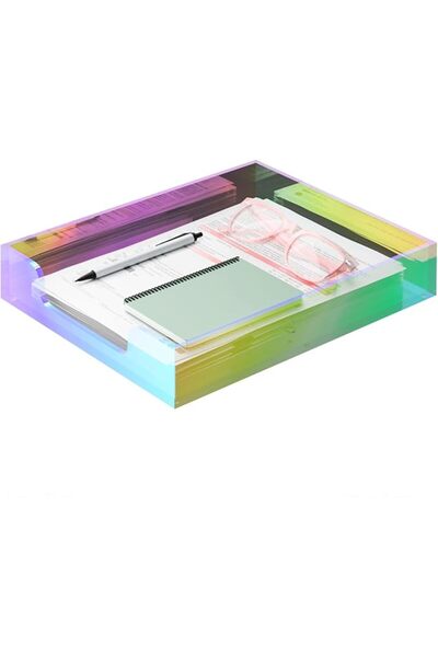 GENERAL Acrylic Letter Tray, Iridescent Letter Organizer Storage A4 Paper Fil...