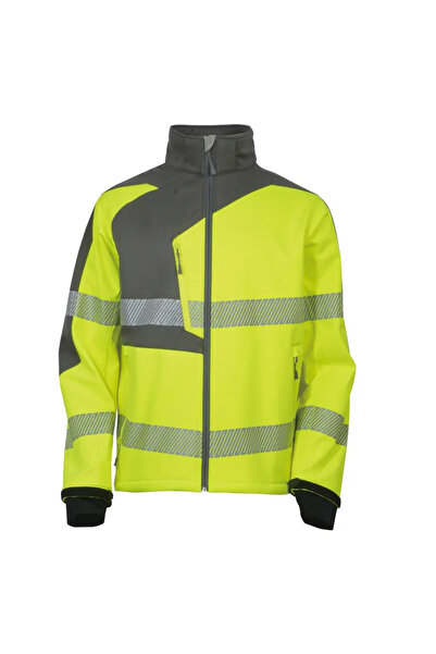Vizwell VWJK267 Reflektörlü Softshell Teknik İş Montu - Turuncu | Su Geçirmez...