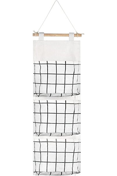 FuninCrea Wall Hanging Bag, Linen Fabric Hanging Organizer, Waterproof Hangin...