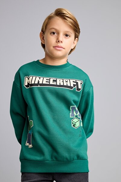 DeFacto Minecraft Bisiklet Yaka İçi Yumuşak Tüylü Kalın Sweatshirt Erkek Çocu...