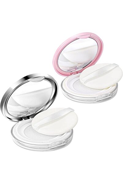 Mozeat Lens 2Pcs Loose Powder Container with Puff 0.17/0.7 oz, Reusable Plast...