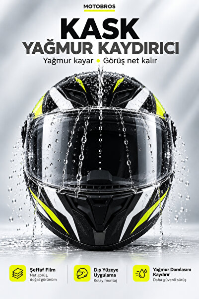 Motobros Motosiklet Kask Yağmur Kaydırıcı Hidrofobik Vizör Koruma Filmi – Su ...