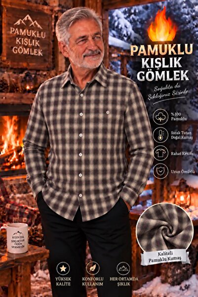 Beyome Flanel Pamuklu Kışlık Gömlek | Tek Cepli Pamuklu Gömlek