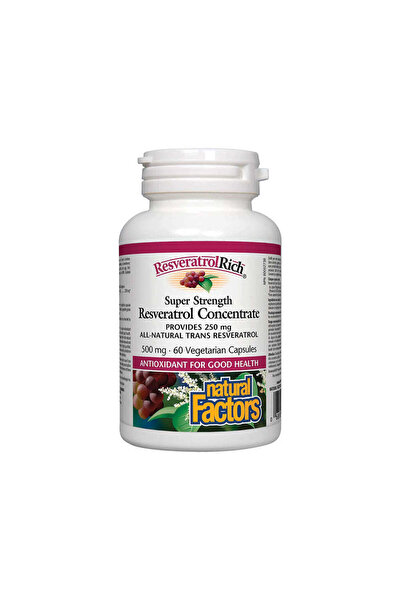 Natural Factors مركز الريسفيراترول 500 ملغ - 60 كبسولة نباتية
