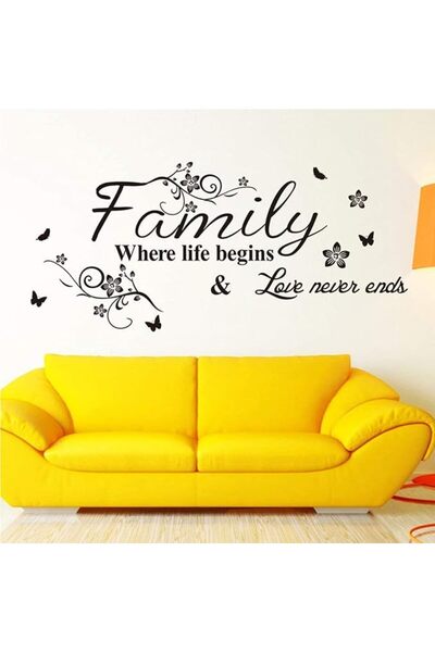 SULFAR ملصق جداري بعبارات مشهورة من Family Where Life Begins لتزيين غرفة المع...