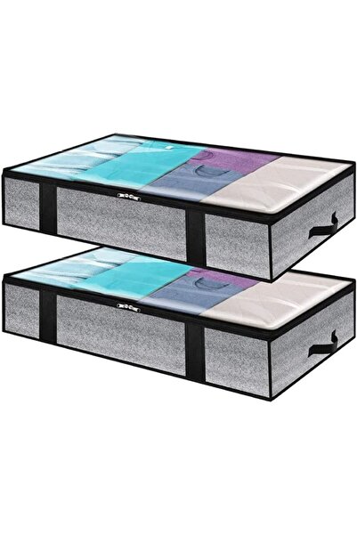 GENERAL Under Bed Storage Bag Organizer, Large Slim Fabric Containers, Reinfo...